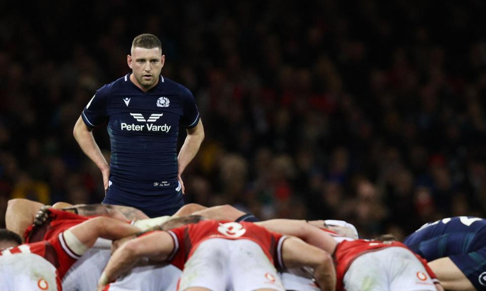 <span>Finn Russell looks over a scrum against <a class="link " href="https://sports.yahoo.com/soccer/teams/wales/" data-i13n="sec:content-canvas;subsec:anchor_text;elm:context_link" data-ylk="slk:Wales;sec:content-canvas;subsec:anchor_text;elm:context_link;itc:0">Wales</a> in Cardiff; Scotland have four wins and a draw from the past six contests against England.</span><span>Photograph: Adrian Dennis/AFP/Getty Images</span>