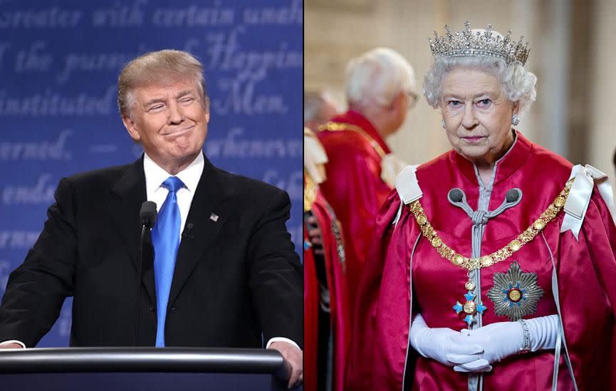 US President Donald Trump will have some explaining to do when he meets her Majesty Queen Elizabeth II later this year. Source: Getty