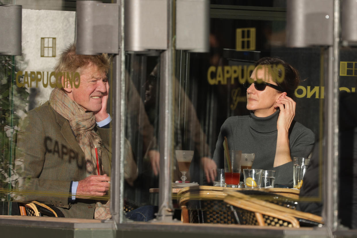 MADRID, SPAIN - NOVEMBER 29: Claudia Stilianopoulos and Ernesto de Hannover sighting in a restaurant on November 29, 2021 in Madrid, Spain. (Photo By Jose Ramon Hernando/Europa Press via Getty Images)