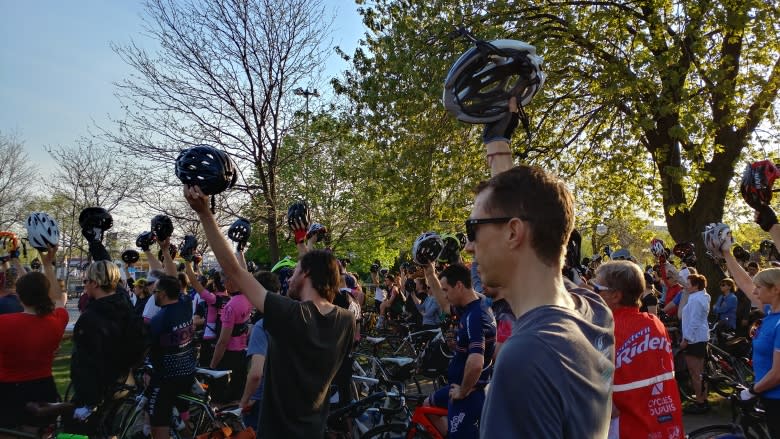 Cyclists ride in silence in memory of Clément Ouimet, other riders killed on Quebec roads