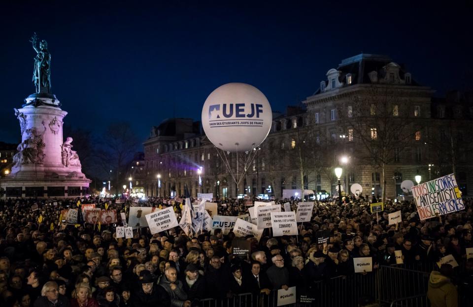 Huge crowds gathered in Paris (EPA)