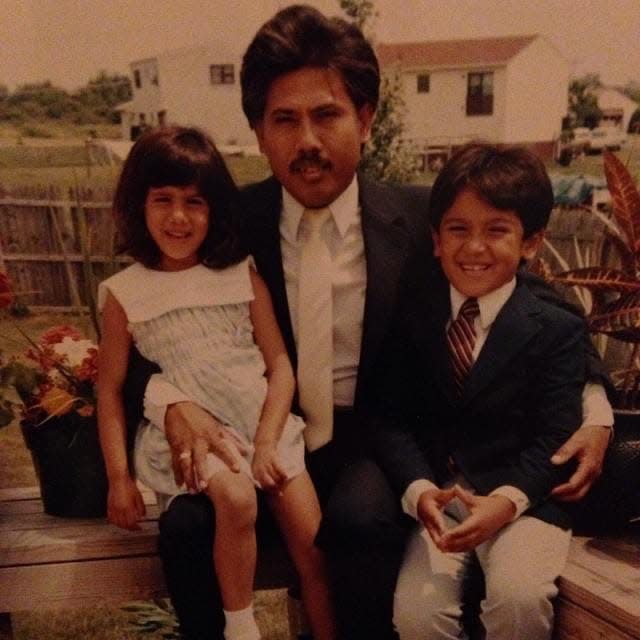 Yono Purnomo poses with his children, Alexondra and Dominick, in an undated family photo.