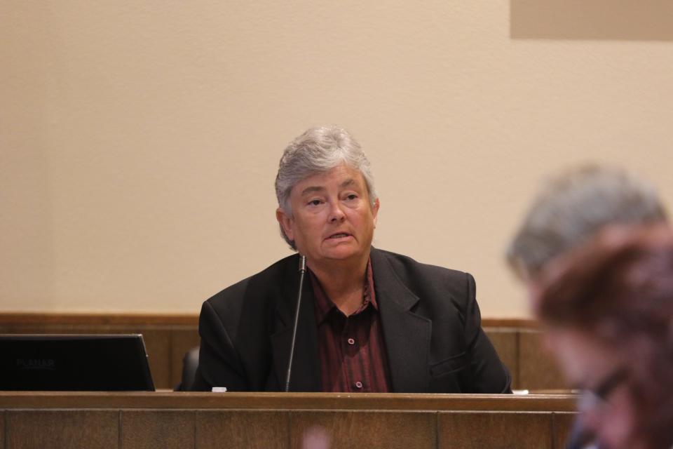 Tucumcari Police Chief Patricia Lopez testifies during the child abuse trial of Alexis Murray Smith, Sept. 13, 2023 in Eddy County District Court.