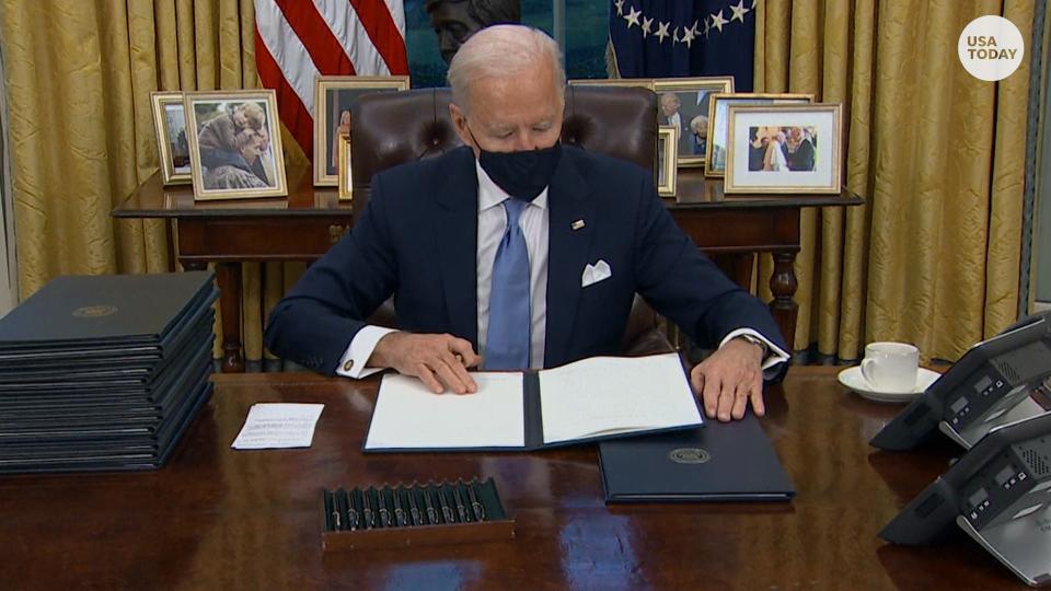 President Joe Biden will sign a couple of executive orders on Friday to provide economic relief to families reeling from the impact of the coronavirus pandemic.