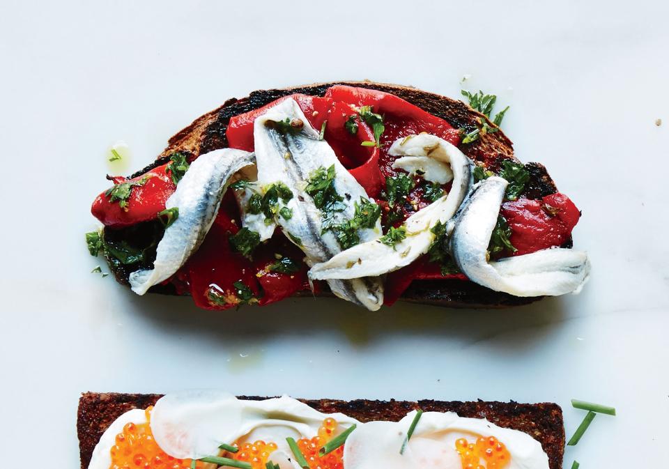 Pickled Pepper and Boquerónes Toast