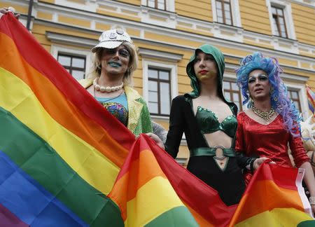 Participants attend the Equality March, organized by the LGBT community, in Kiev, Ukraine June 17, 2018. REUTERS/Valentyn Ogirenko