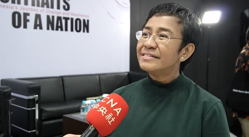 諾貝爾和平獎得主、菲律賓媒體Rappler執行長瑞薩表示，台灣下任領導人很重要，因為他「將站在最前線與巨大的中國抗衡」。（中央社）