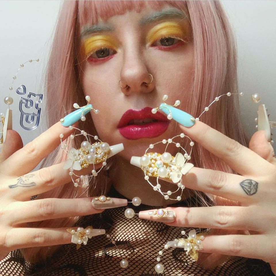 CK Bubbles, a 36-year-old creative director in New York who creates digital nail art for avatars in the metaverse. (Courtesy of CK Bubbles)