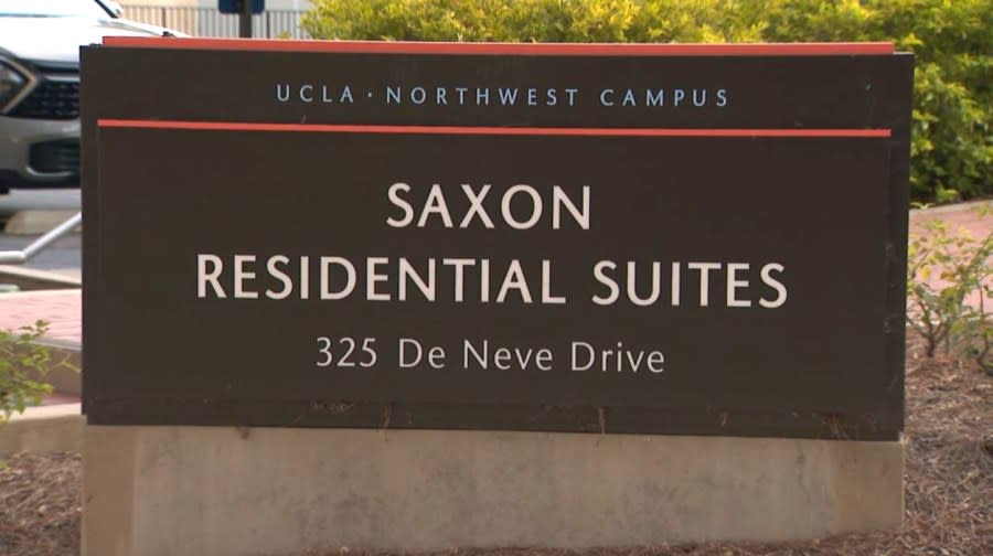 The Saxon Residential Suite dorm rooms on the campus of the University of California, Los Angeles. (KTLA)