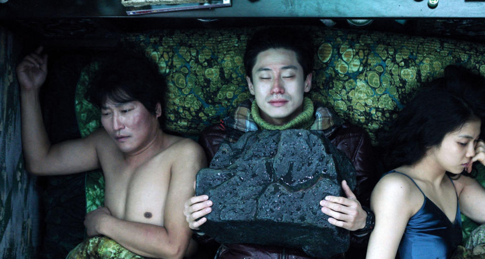 Three vampires share a cramped bedroom in "Thirst"