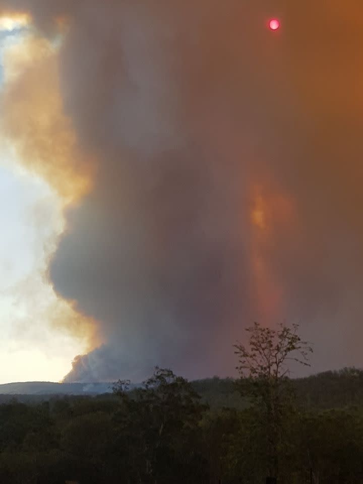 Pechey/Ravensbourne in Southern Queensland bushfire that destroyed six homes and threatened many more. 