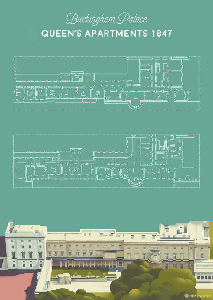 HomeAdvisor has mapped Buckingham Palace to show what it looks like inside. 
