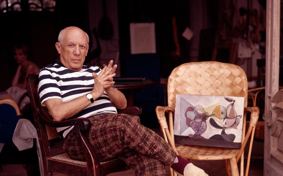 Spanish artist Pablo Picasso at his home in Cannes, circa 1960