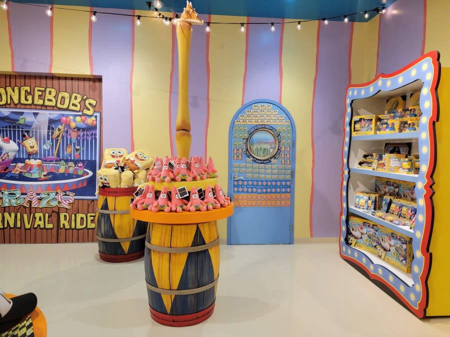 Spongebob’s Crazy Carnival Ride’s after-ride gift shop (KLAS)