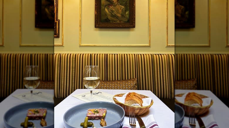 Plate with terrine and bread