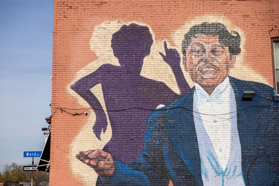 A lively mural by Sydney G. James on North Street near Weld Street shows the famous jazz musician and bandleader Cab Calloway, who was born in Rochester in 1907.