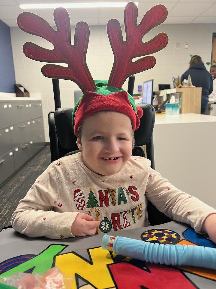 Danny Lo Tiempo, 9, enjoys time in his third-grade classroom. Danny was born with Trisomy 18, a rare genetic disorder that causes severe disability.