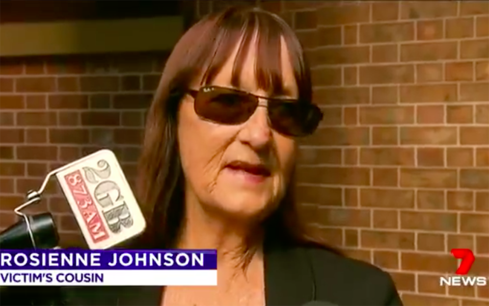Molly’s cousin Rosienne Johnson was happy with the sentence. Source: 7 News