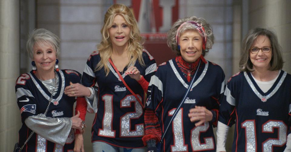 In an ensemble cast so incredible, I actually gasped when I saw the commercial on TV (seriously, how did they get all of them to agree to this?! At once?!), four best friends decide to travel to Houston to see their fave, Tom Brady, play with the New England Patriots in 2017's Super Bowl LI.Starring: Lily Tomlin, Jane Fonda, Rita Moreno, Sally Field, and Tom Brady.When it premieres: Feb. 3 in theaters