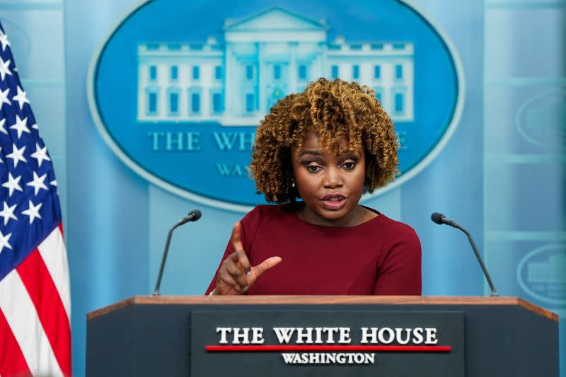White House Press Secretary Karine Jean-Pierre holds a briefing in Washington