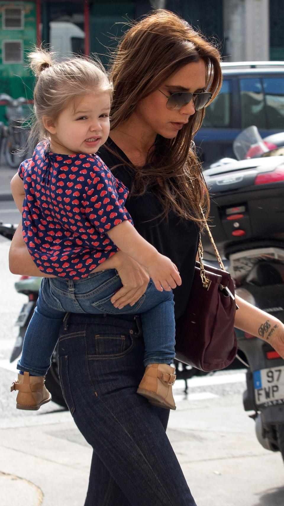 Victoria Beckham with her daughter Harper