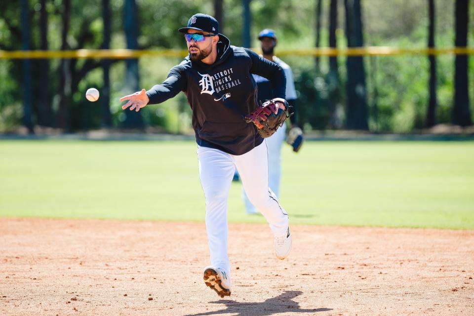Renato Nunez warms up before a game at Joker Marchant Stadium in Lakeland, Fla. on March 9, 2021.