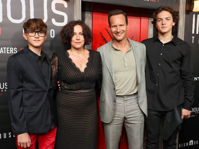<p>Dia Dipasupil/WireImage</p> Dagmara Dominczyk and Patrick Wilson with their sons Kassian and Kalin