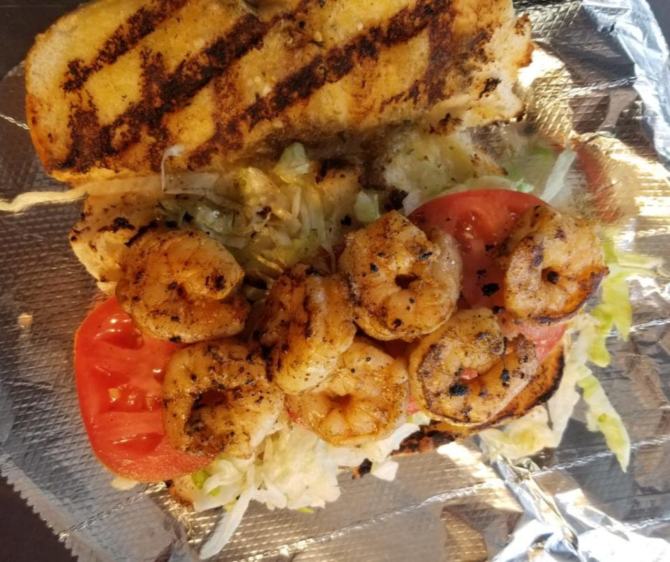 Shrimp po'boy from Adam's Eden food truck