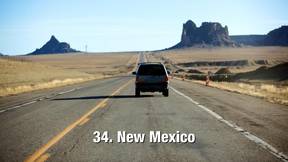 New Mexico: 19.89 driving incidents per 1,000 residents