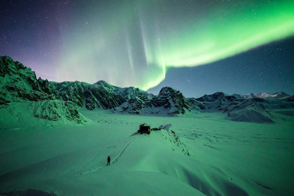 Northern Lights outside Sheldon Chalet, Denali National Park, Alaska