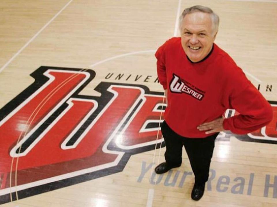 Bill Wedlake coached the Winnipeg Wesmen men's basketball team for 16 seasons, including leading the Wesmen to three consecutive appearances at the Canadian university championship tournament in Halifax, from 1992 to 1994. (Submitted by Basketball Manitoba - image credit)