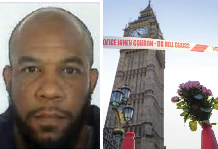 Khalid Masood murdered four before being shot down outside the Houses of Parliament (Rex)
