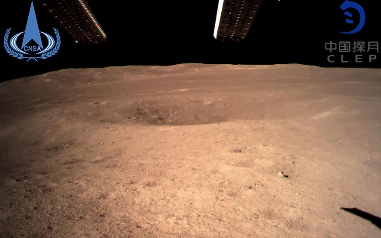 A photograph taken on Thursday by the Chang'e-4 probe of the 