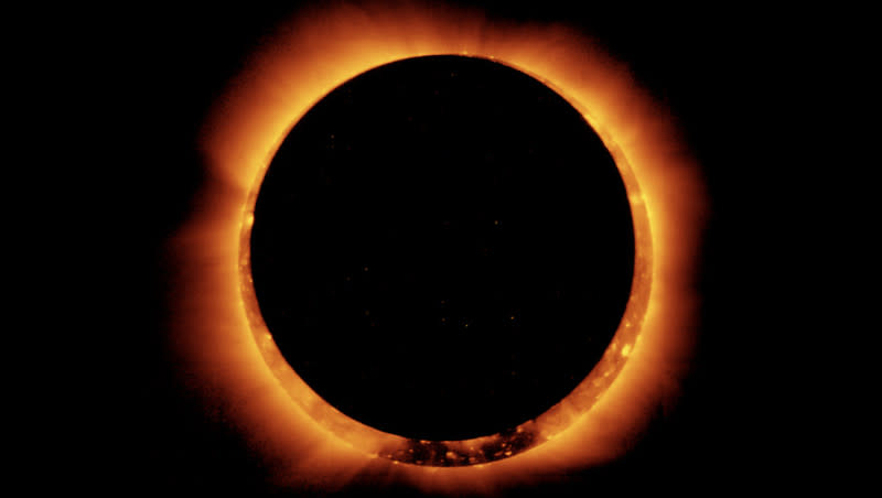 A NASA image shows the “Ring of Fire” during the annular solar eclipse that will be visible in the southeastern Utah towns like Monticello and Mexican Hat in mid-October.