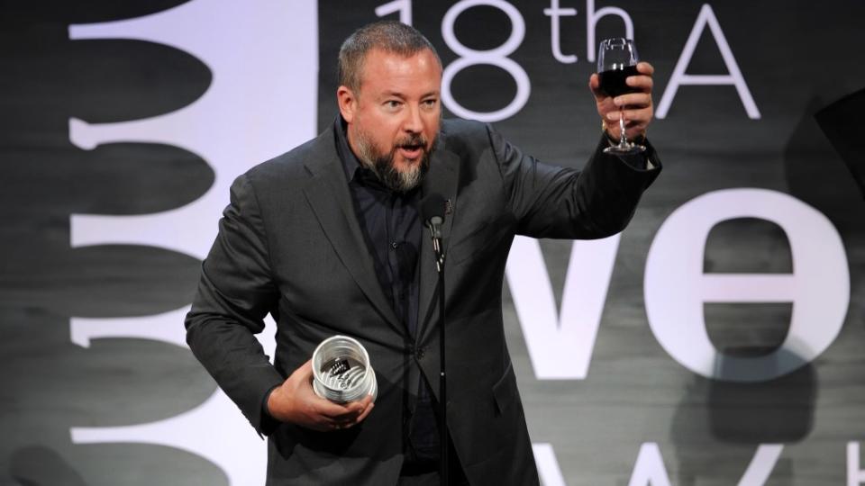 NEW YORK, NY - MAY 19: Co-founder and CEO of Vice Shane Smith accepts an award at the 18th Annual Webby Awards on May 19, 2014 in New York City.