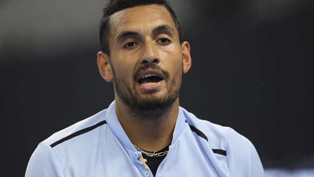 Kyrgios was not a happy chappy. Image: Getty