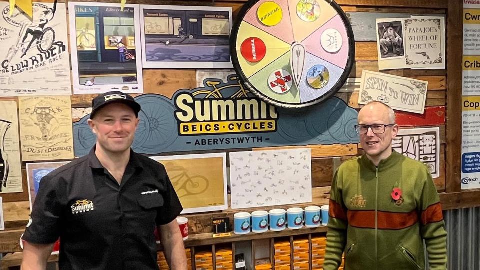 Summit Cycles staff behind counter