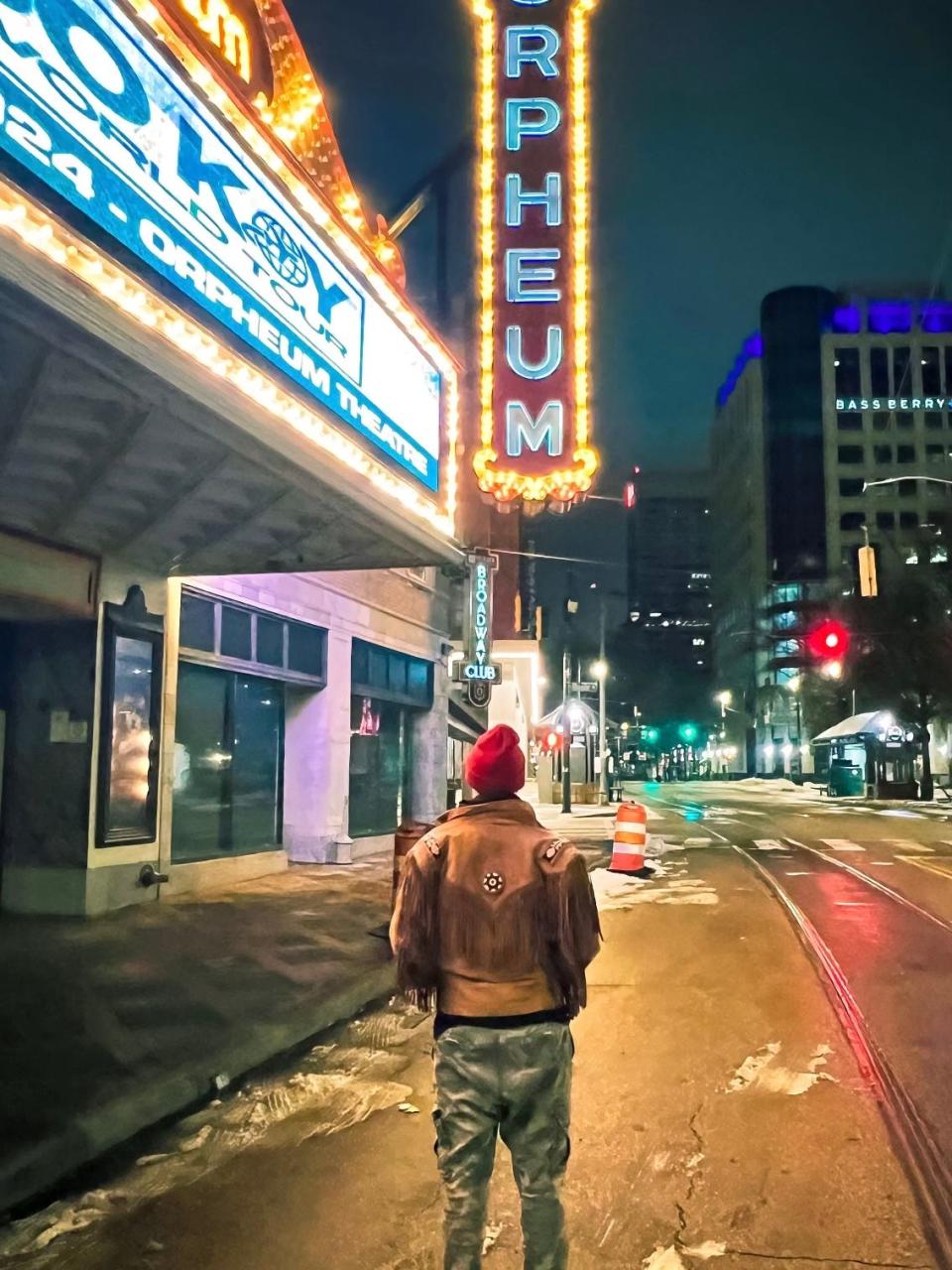 Waynesboro native Andrew Hypes, a producer and DJ, stands outside The Orpheum in Memphis, Tennessee. Hypes performed with Justin Timberlake during a concert Friday, Jan. 19.