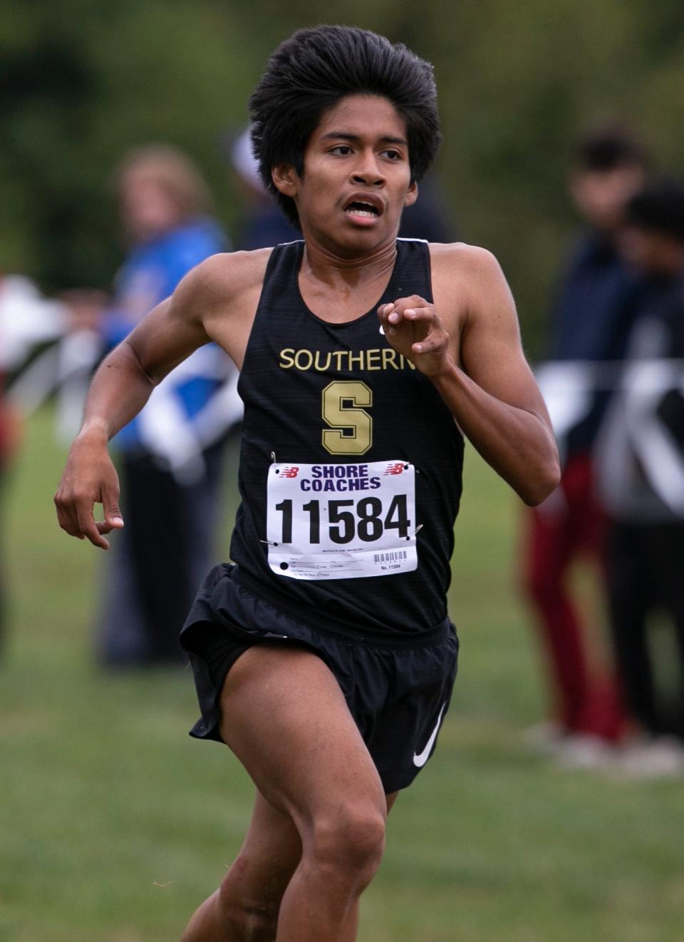 The Shore Coaches Invitational takes place at Holmdel Park. Boys A race, Fabian Ramales of Southern Regional. Holmdel, NJSaturday, October 1, 2022