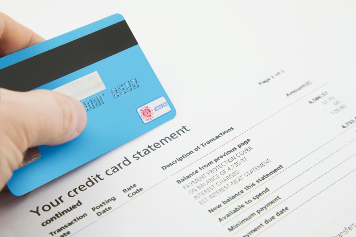 credit card and statement