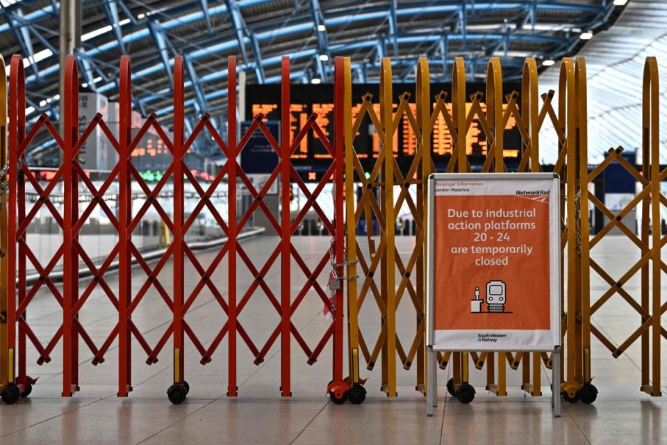 Waterloo station was closed on Tuesday morning (AFP via Getty Images)