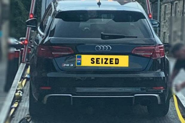 The Audi has been seized by police