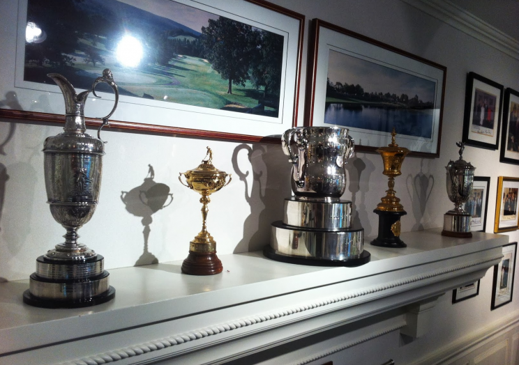 Trophies at Arnold Palmer's office