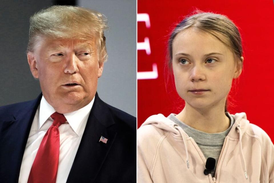 From left: President Donald Trump and Greta Thunberg | Markus Schreiber/AP/Shutterstock; GIAN EHRENZELLER/EPA-EFE/Shutterstock