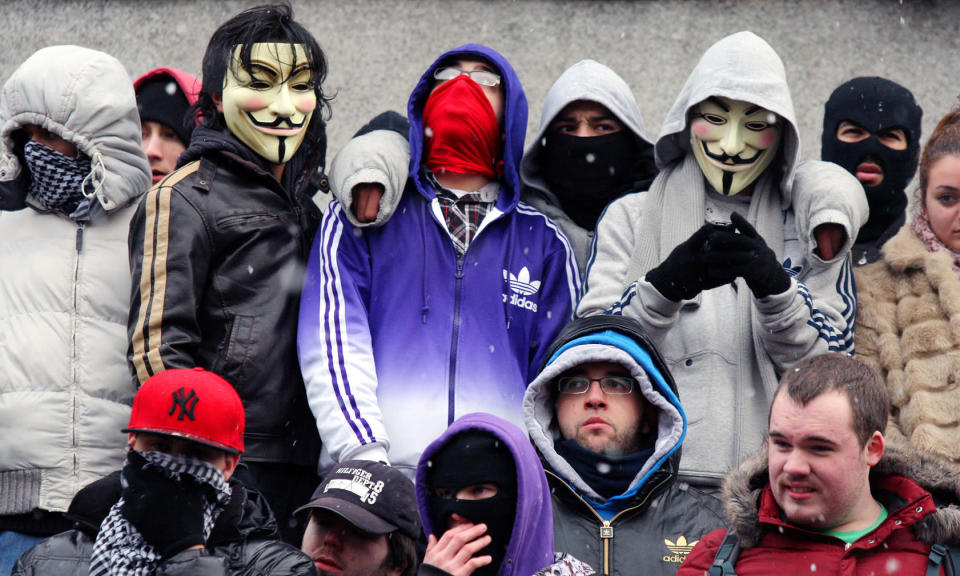 Demonstrators during the London student protests in November 2010.