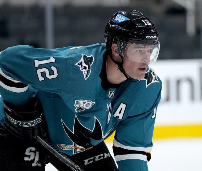 San Jose Sharks center Patrick Marleau (12) in action against the Anaheim Ducks.