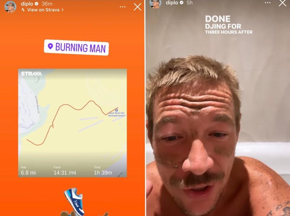 Diplo escaped Burning Man by trekking through 6 miles of mud