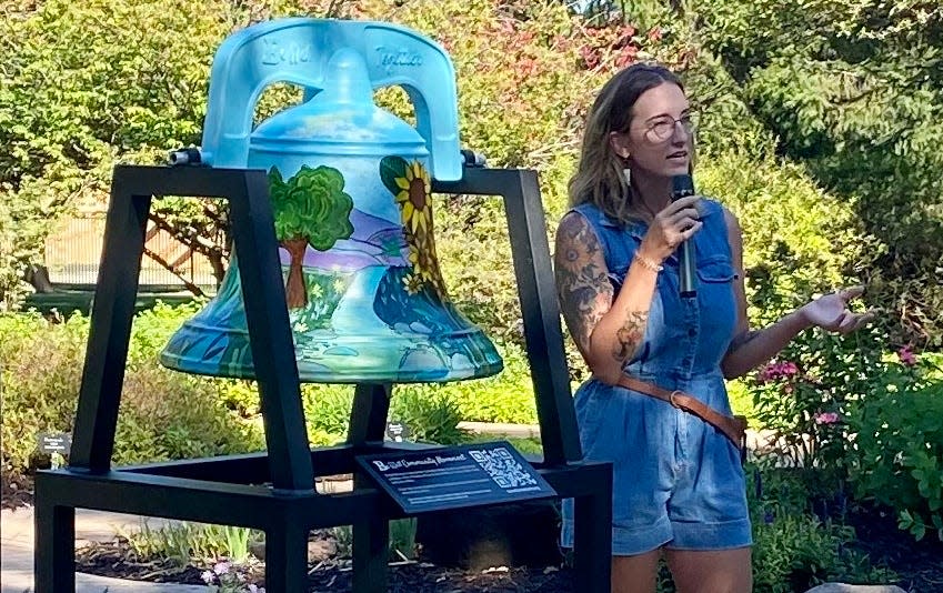 Last fall, Columbia artist Adrienne Luther describes the "Be Well Bell" she designed for Shelter Insurance.