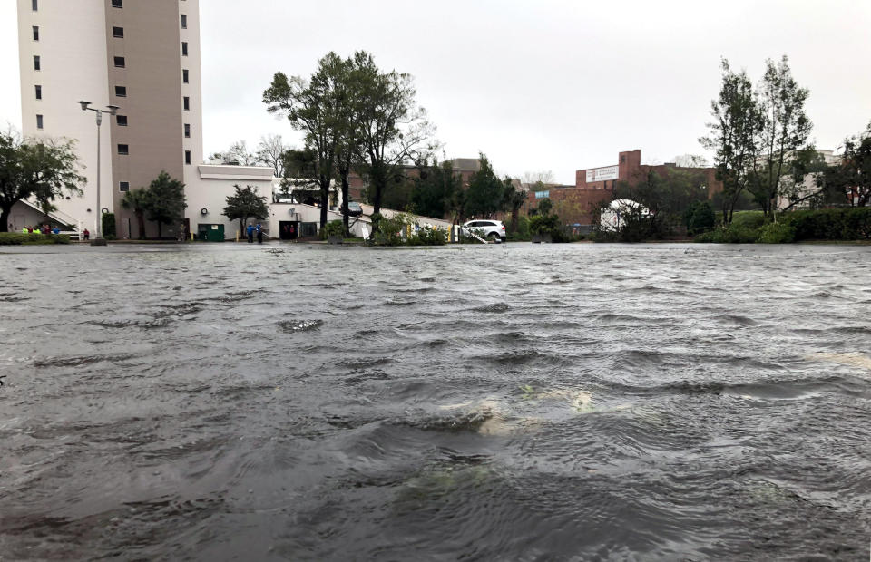 Flooded streets in Wilmington.