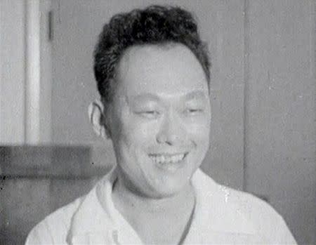 Lee Kuan Yew smiles after the People&#39;s Action Party (PAP) won in Singapore&#39;s national elections in this still image taken from video May, 1959. REUTERS/Reuters TV/Files